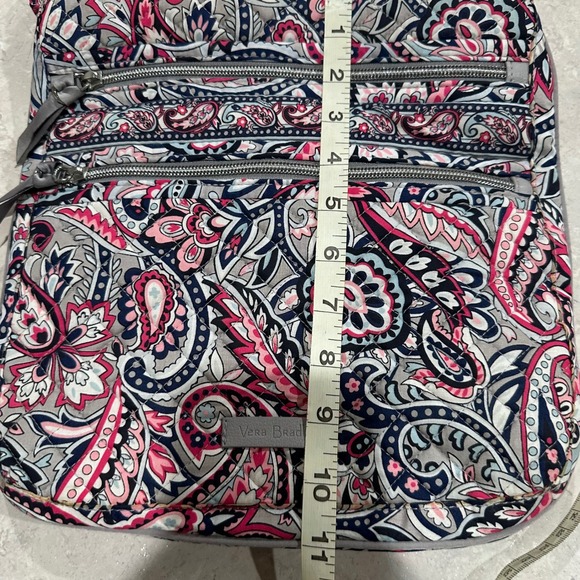 Vera Bradley Crossbody Bag Pink Gray Navy Quilted Floral Travel Purse - Picture 5 of 5